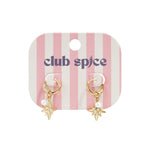 Earrings with pearl and star pendants