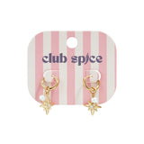Earrings with pearl and star pendants
