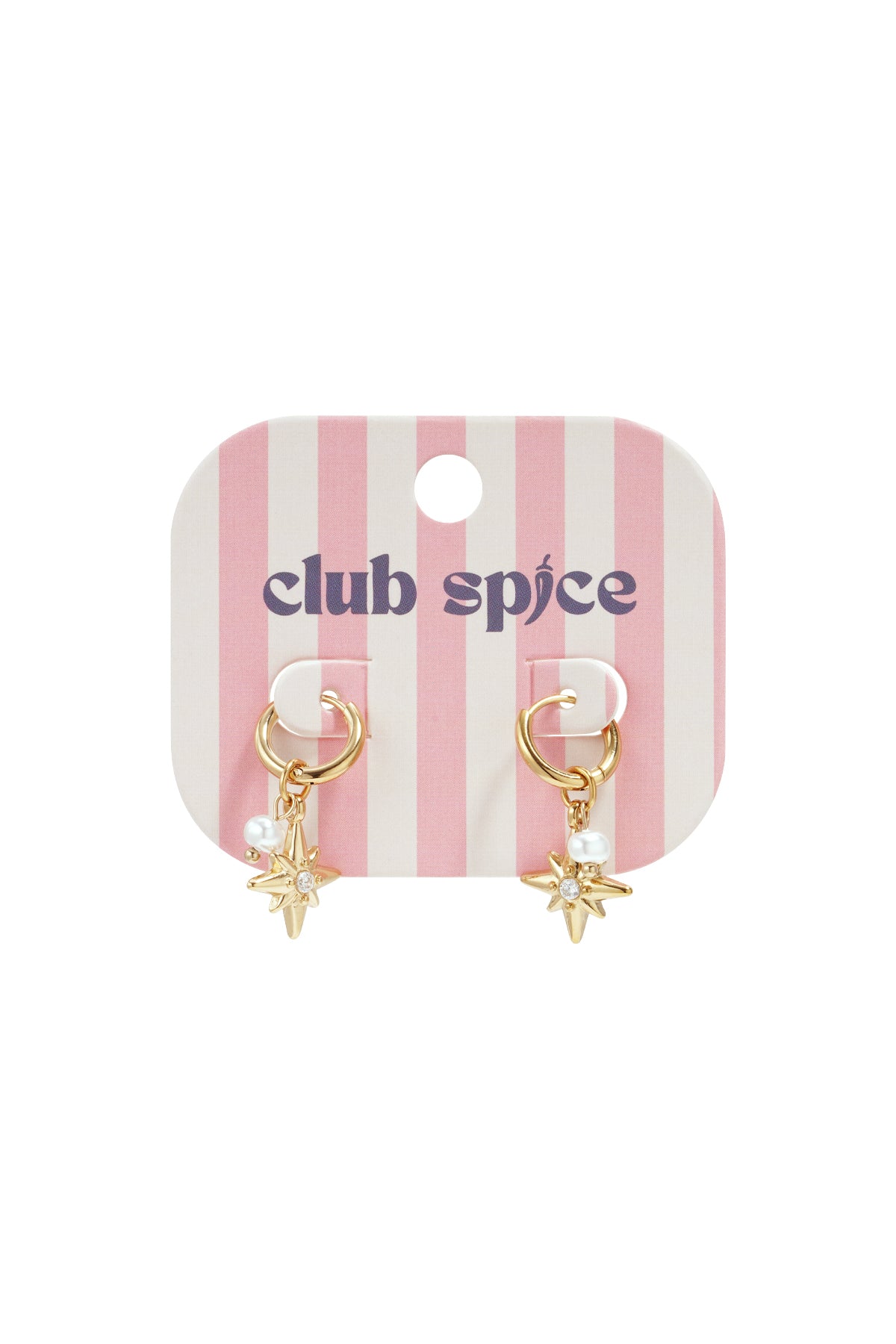 Earrings with pearl and star pendants