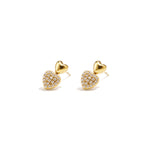 Heart stud earrings with stones