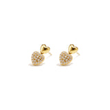 Heart stud earrings with stones