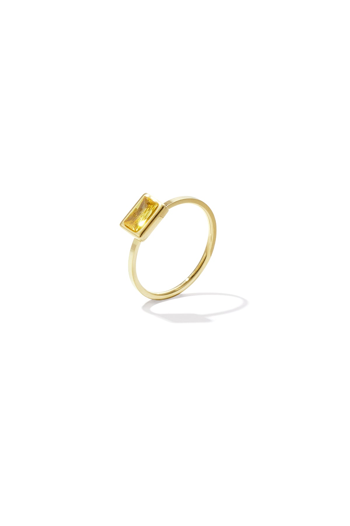 Ring with rectangular statement stone