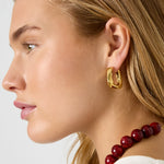 Rectangular twisted hoop earrings