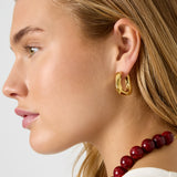 Rectangular twisted hoop earrings
