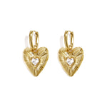 14K Gold Plated Stainless Steel Drop Earrings Heart Simple Daily Simple Series Women's jewelry