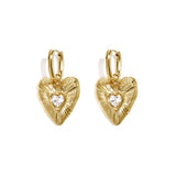 14K Gold Plated Stainless Steel Drop Earrings Heart Simple Daily Simple Series Women's jewelry