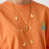 Long necklace with hearts in various sizes