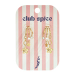 Triple earrings with floral pendants