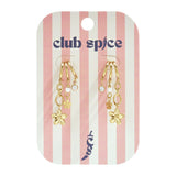 Triple earrings with floral pendants