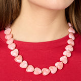Necklace with heart-shaped beads