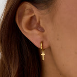 Earrings Faith Silver Color Stainless Steel
