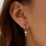 Earrings Faith Silver Color Stainless Steel