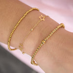 Bracelet Beady Gold Color Stainless Steel