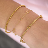 Bracelet Beady Gold Color Stainless Steel