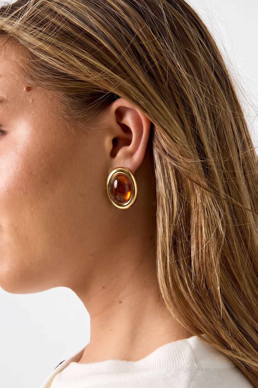 Stainless Steel Stud Earrings Ellipse Shape Casual Daily Simple Series Women's jewelry