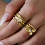 Statement ring with rose in heart