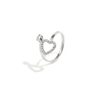 Adjustable ring with hearts and stones