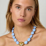 Necklace with statement bead