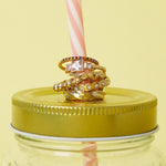Ring with square stones