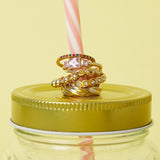 Ring with square stones