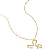 Necklace with hanging flower charm