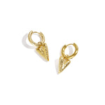 Earrings with structured hanging heart