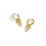 Earrings with structured hanging heart