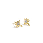 Shooting star earrings with stone detail