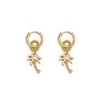 Stainless Steel Drop Earrings Plant Simple Daily Simple Series Women's jewelry