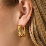 Rectangular twisted hoop earrings