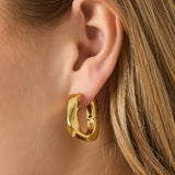 Rectangular twisted hoop earrings