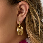 Earrings with button detail