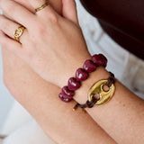 Satin cord bracelet with button detail