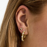 Fine earrings with 3 stones