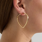 Minimalist heart hoop earrings