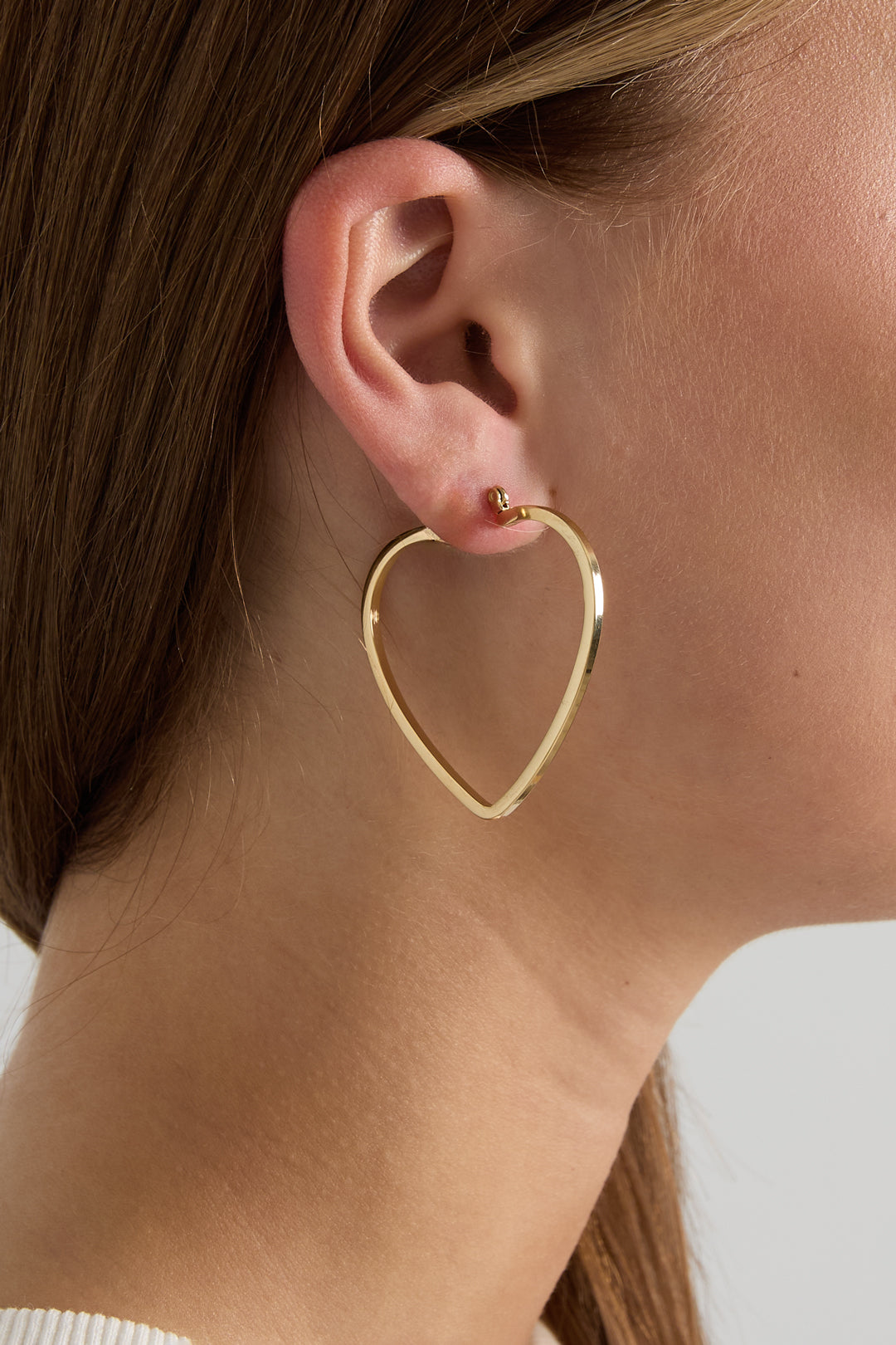 Minimalist heart hoop earrings