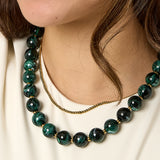 Bead necklace with gold beads 13.5mm