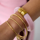 Chunky bangle with gold details