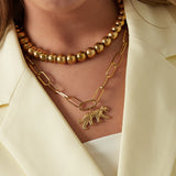 Link chain with panther charm