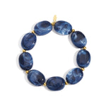 Beaded bracelet with oval and gold beads