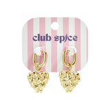 Squoval earrings with heart with star pattern