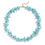 Beaded necklace with different shapes and colors of stones