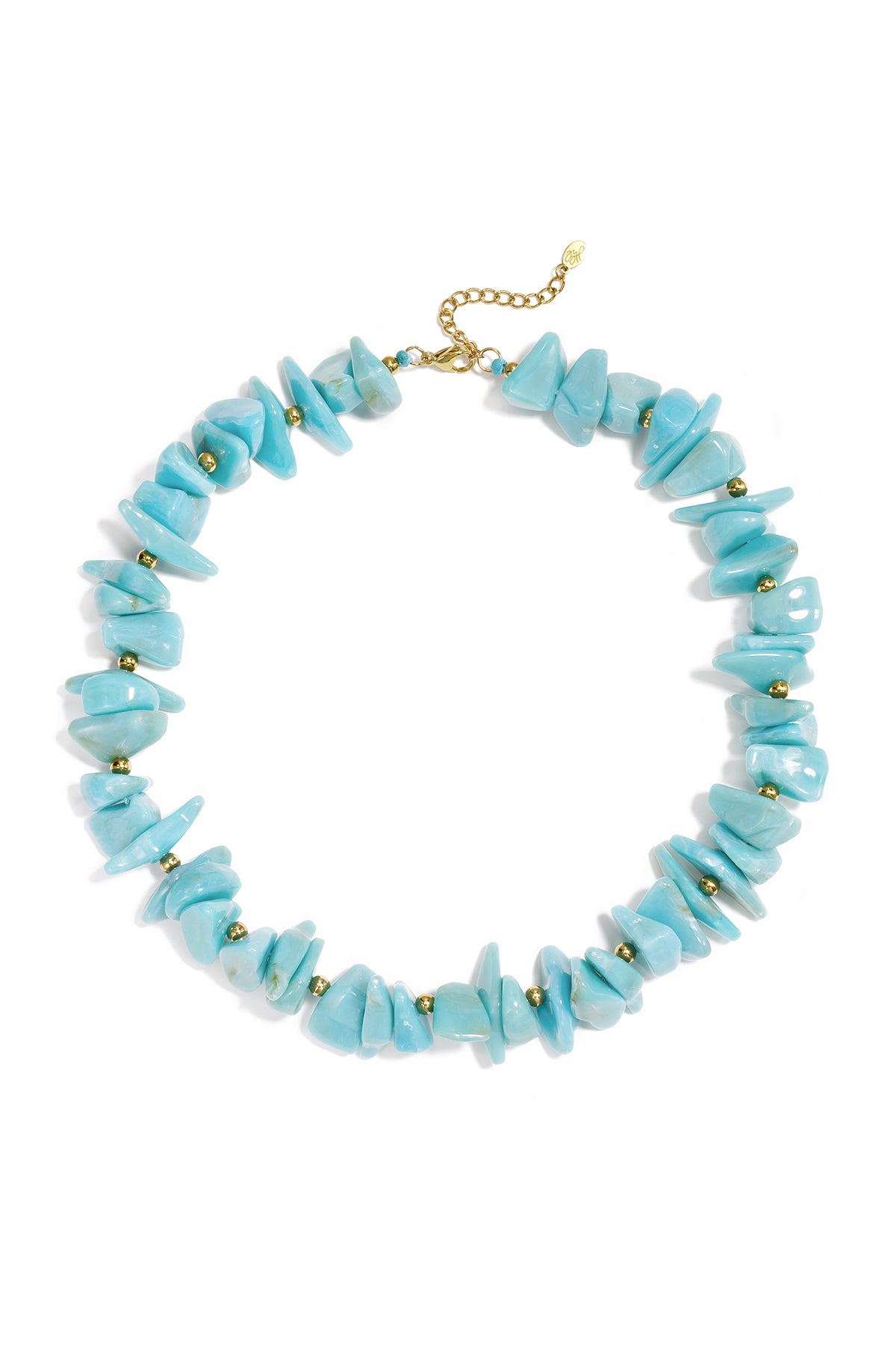 Beaded necklace with different shapes and colors of stones