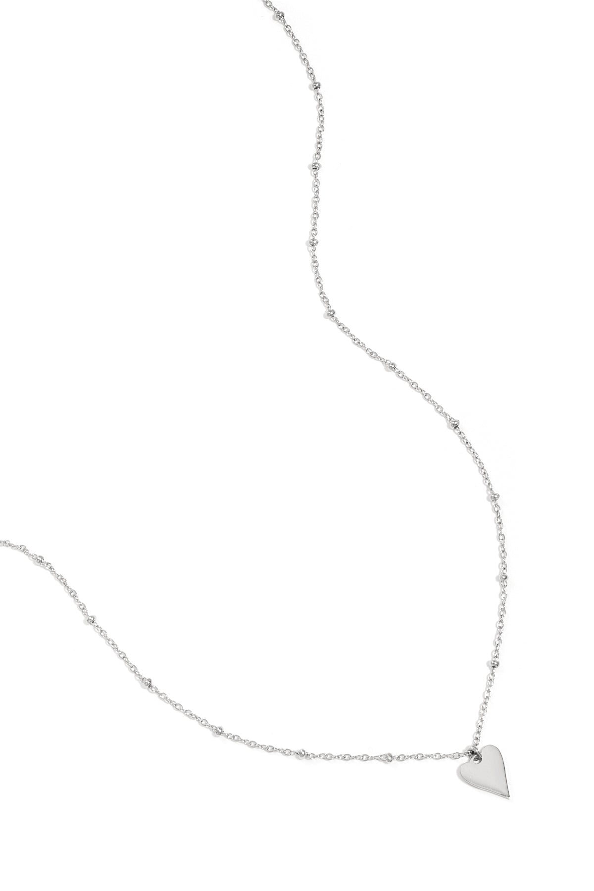 necklace with balls and heart charm