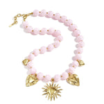 Bead necklace with summer charms