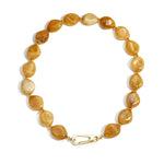 Bead necklace with front closure design