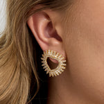 Copper Stud Earrings Heart Elegant Christmas Luxurious Series Women's jewelry