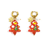 Stainless Steel Drop Earrings plant Casual Christmas Simple Series Women's jewelry