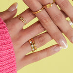 Minimalist ring with small hearts