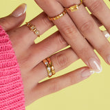 Minimalist ring with small hearts